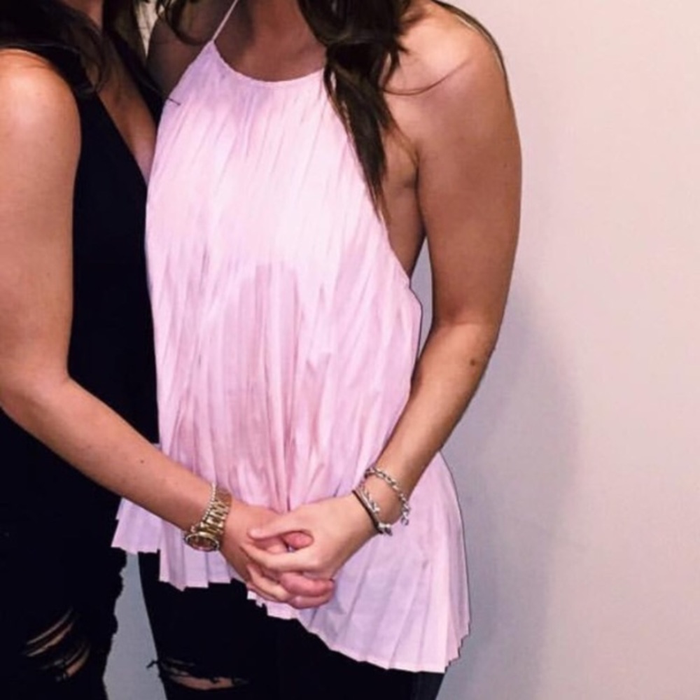 Pink blush pleated nasty gal top
